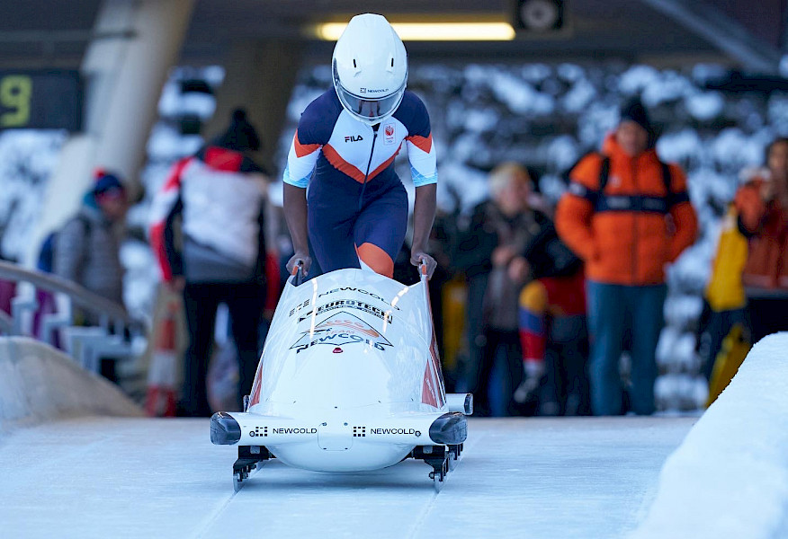 Bobslee duo: Jaybre en Loren