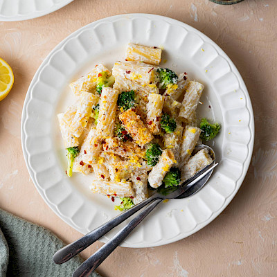Pasta met citroen-ricotta en broccoli