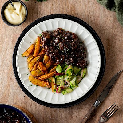 Limburgs zoervleis met balsamico-zilveruitjes