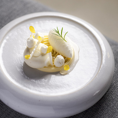Ganache van witte asperge