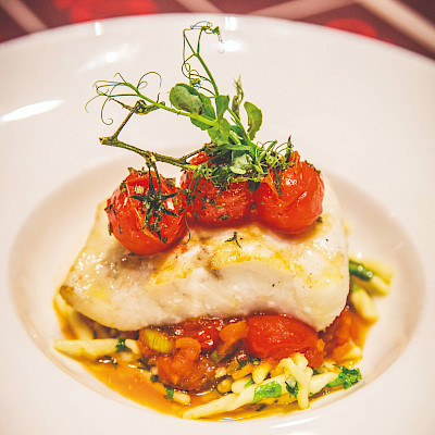 Gegrilde grietfilet met tomatencompote