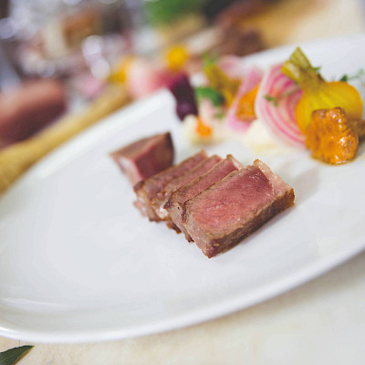 Jong Lakenvelder rund en pastinaakpuree