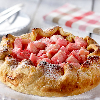 Snelle rabarbertaart