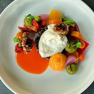 Quinoa met burrata en pompoen (Restaurant RED)