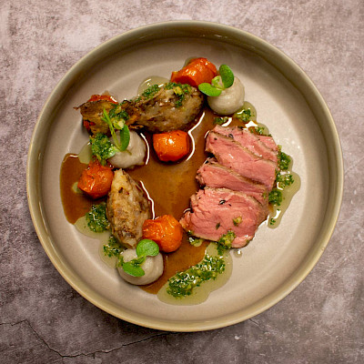 Runderlende met aardpeer (Restaurant Cabillaud)