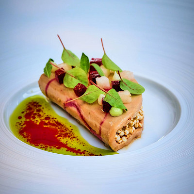 Ganzenlever carabinero rode biet nashi peer eucalyptus